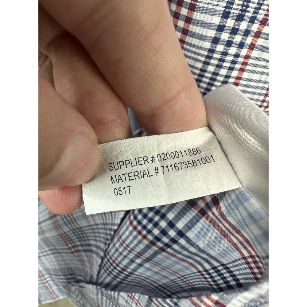 Ralph Lauren Men's 3XLT Blue Red White Plaid Polo Pony Button-Up Stretch Shirt